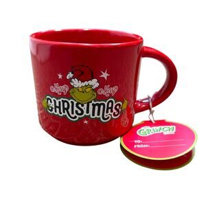 Dr. Seuss The Grinch Ceramic Mug NWT Small Red Green Christmas Holiday Kitchen